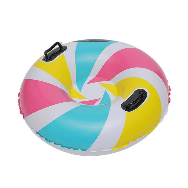 D Colorful Candy Design Snow Tube, Inflatable Sled 32 Inch For Family, Winter Fun Cold Resistant