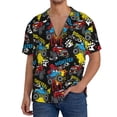 thumbnail image 3 of Xecao offers the Monster Car for Men's Casual Short-sleeved Shirt, a button-up collared shirt with a pocket, perfect for beach vacations and yacht travel in the 3X-Large size., 3 of 7