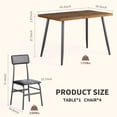 thumbnail image 3 of Jolifa 45" Modern Kitchen Table and Chairs Set for 4 for Living Room & Dining Room, Retro Brown, 3 of 8