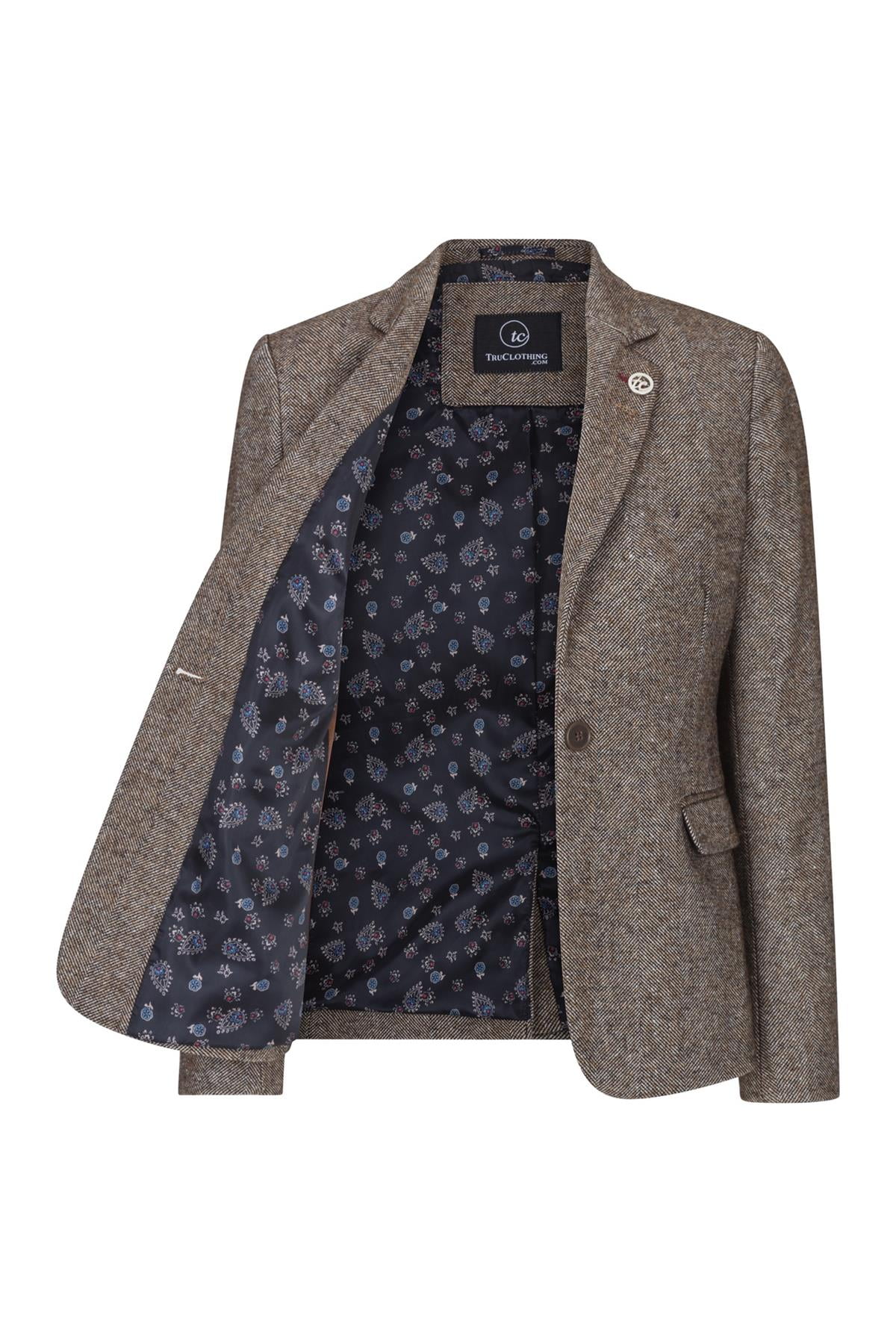 ジャケット・アウター block pattern tweed jacket Chanel 1990 long jacket green tweed 40 US 8 vintage open