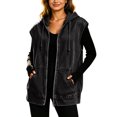 thumbnail image 5 of Women's Durable Denim Top With Hooded Zipper And Loose Jackets With Pockets Long Sleeve or Sleeveless Denim Jackets for Women, 5 of 9