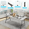 thumbnail image 4 of Dkelincs White Folding Table 6ft Indoor Outdoor Plastic Portable Foldable Table Utility Table with Handle & Steel Legs for Camping Picnic Party Dining, 4 of 9