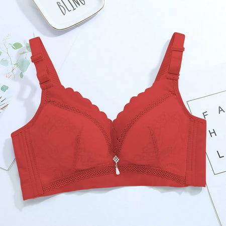 

Giligiliso Clearance Strapless Lacing Hollow Sexy Push Up Bras Plus Size No Steel Ring Lactation Vest Back Adjustment Yoga Running Bra