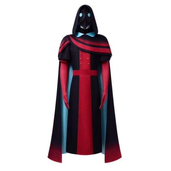 Evil Dark Doctor Halloween Costume, Double-Breasted Hooded Robe and Mask Outfit Set for Halloween Party Anime Cosplay, XXXL