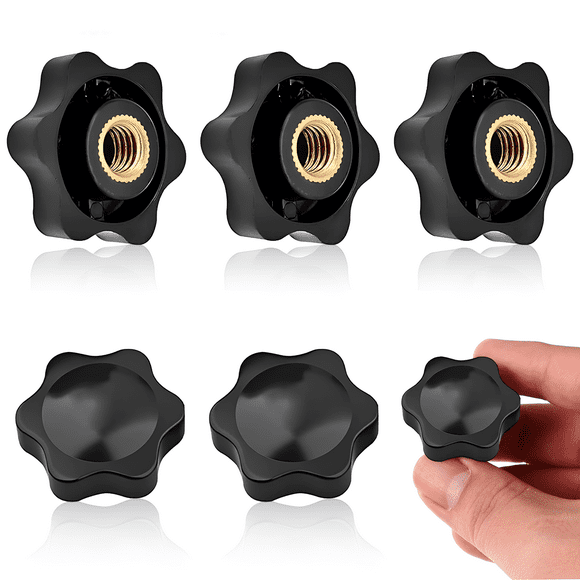 Screw Knobs for Industry Equipment, Star-Shape Clamping Handle Fastening Knob, Durable Replacement for Mechanical Equipment (5PCS)