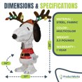 thumbnail image 2 of ProductWorks Peanuts 26" Snoopy Santa Coat & Antlers Prelit Christmas Yard Decor, 2 of 11