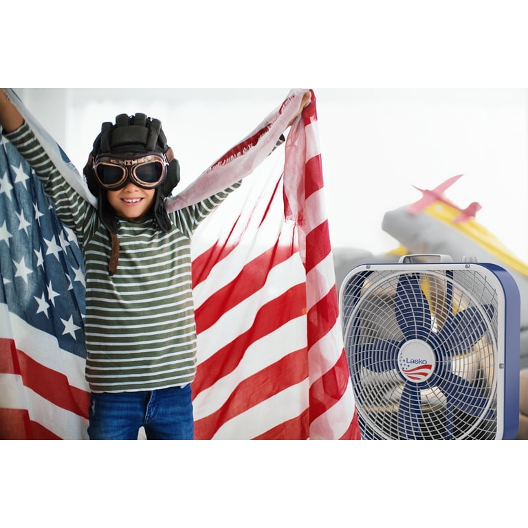 Lasko Limited Edition 20” Box Fan with 3 Speeds, B20610, Red, White u0026 Blue  - Walmart.com