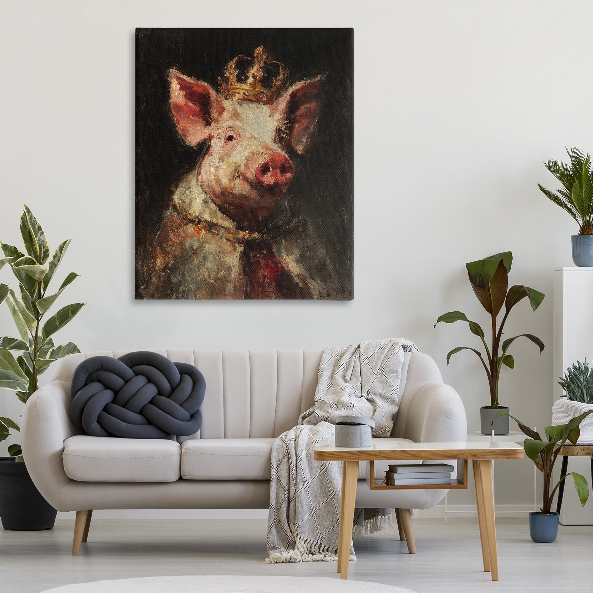 Stupell Industries Royal Swine Portrait Canvas Wall Art, design by Svetlana Aleynikova