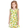 thumbnail image 1 of Fotbe Cartoon Corn Vestido de Dormir para Niñas de 3 a 10 Años, Mangas Cortas, Estilo Princesa, Pijama Camisón con Mangas Voladas-Large, 1 of 6