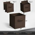 thumbnail image 3 of Sorbus 13 Inch Collapsible Fabric Storage Cubes, 8 Foldable Baskets for Organizing for Closet, Shelves, Clothes, Toys, Books, Chocolate, 3 of 7