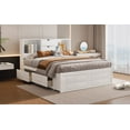 thumbnail image 5 of King Size Platform Bed Frame with Storage, White, Solid Wood & 8 Drawers - Bedroom Furniture. Includes Headboard, Slats, Easy Assembly, No Box Spring Needed, 5 of 20