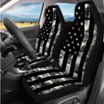 thumbnail image 2 of Uorisanigo Gray Camo Flag 14 Pcs Cars Seat Cover Car Console Cover Steering Wheel Cover and Cars Headrest Cover and Auto Seat Belt Pad Cover Comfortable Soft Anti-slip for Cars and SUVs, 2 of 6