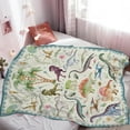 thumbnail image 6 of Yibo Dinosaur Alphabet Blanket Educational Learning Gift for Girls Boys Kids Dinosaur LoversSuper Soft Flannel Blanket for Sofa Camping TravelWarm Home Decor for All Seasons,for Kids/Baby, 6 of 7