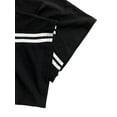 thumbnail image 6 of Wide leg straight casual striped pants (S, Black), 6 of 7