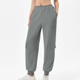 thumbnail image 2 of Womens Baggy Fashion Sweatpants Solid Color Sports Loose Casual Oversize Gray Wicking Breathable Sweatpants S-2XL, 2 of 9