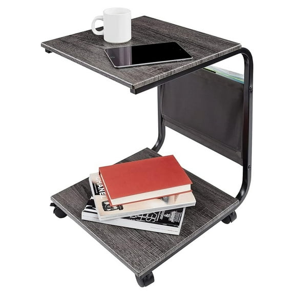 Laptop Cart Height Adjustable Mobile Desk - Rolling Computer Workstation Table for Home Office, Classroom, Hospital w/Wheels & Tilt, 28" Black