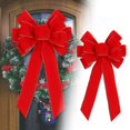 thumbnail image 1 of Flocked Velvet Bow Hanger With Multiple Loops For Festive Ornament And Wall Display Storage Organizer, 1 of 6