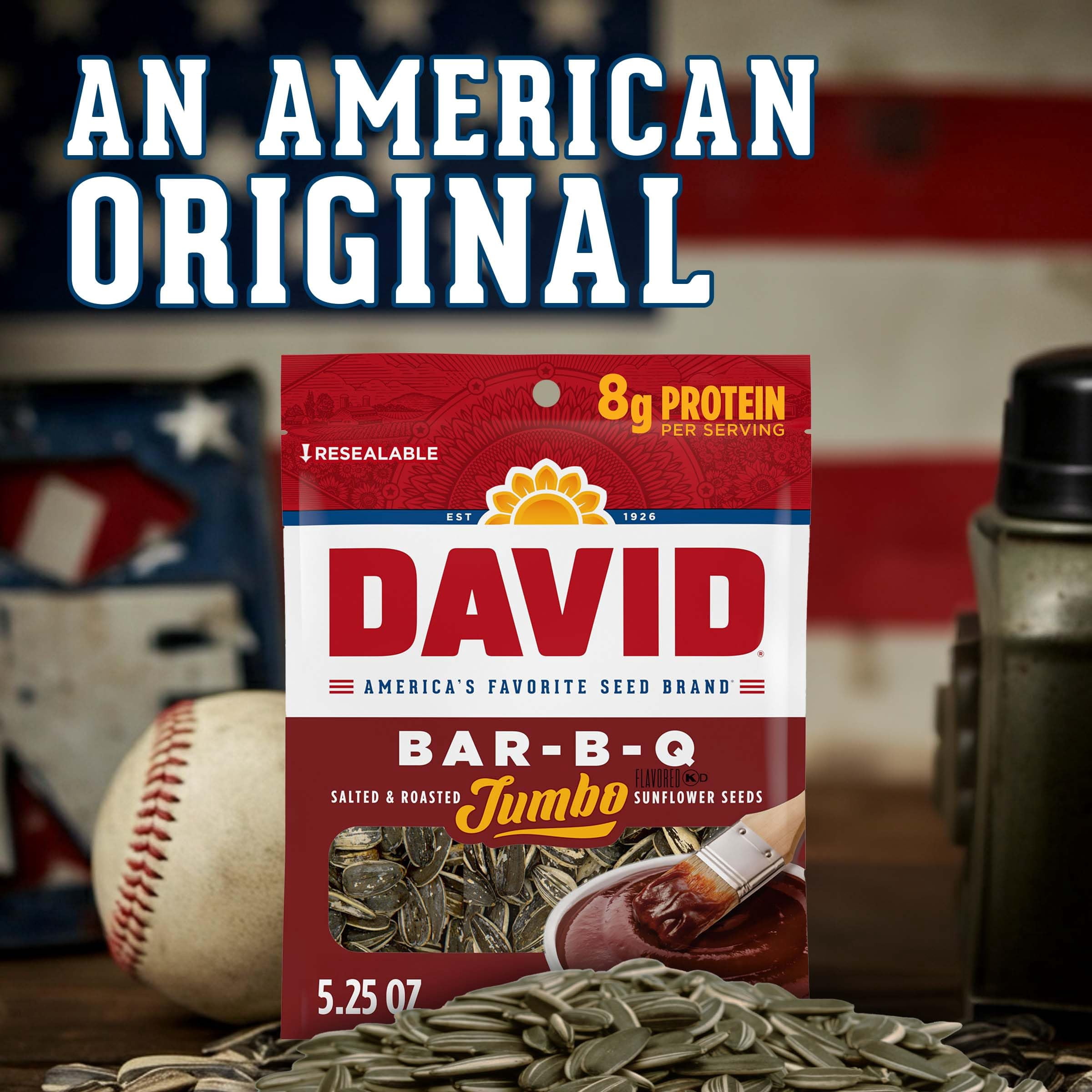 (Pack Of 12) David Sunflower Seeds Bbq 5.25 Oz