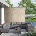 thumbnail image 6 of ASJMR 9 Pieces PE Rattan Patio Furniture Conversation Set Outdoor All-Weather Sectional Sofa Set For Garden Backyard,Gray, 6 of 8