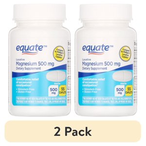 Equate Magnesium Laxative 500mg, 2-Pack, 55 Count