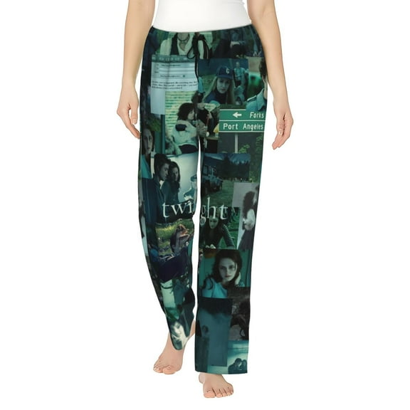 The Twilight Saga Women's Pajama Pants, Comfy All Over Print Lounge Pants Casual Sleepwear with Pockets & Drawstring