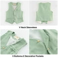 thumbnail image 5 of LOLANTA Boys Linen Suit 4 Piece Summer Gentleman Outfit Kids Dress Vest Shirt Shorts Set for Beach Wedding Graduation, 5 of 7