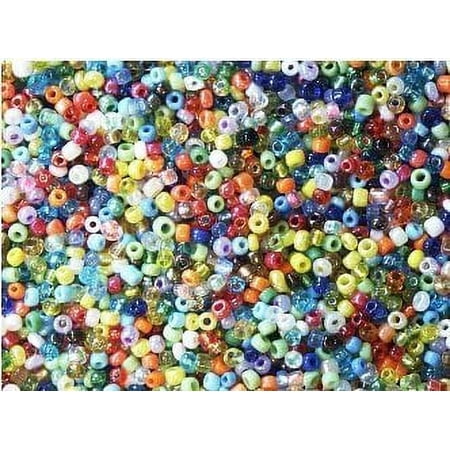 Seed Beads Glass Assorted Colors Bulk Economy Pack 1/2 Kilo (Over 1Lb) For Weaving, Loomwork, Camp C