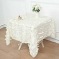 thumbnail image 4 of Efavormart 54" Square Leaf Petal Taffeta Tablecloth - Decorative 3D Leaf Ruffle Table Cover for Forest Party, Wedding, Event, Dessert Tables - Ivory, 4 of 5