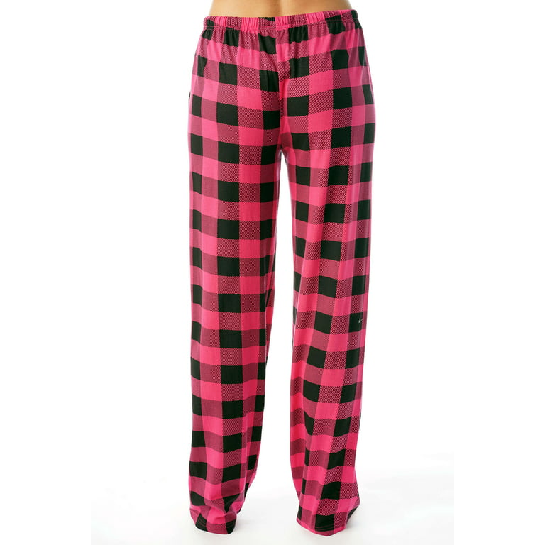 Just Love Women Buffalo Plaid Pajama Pants Sleepwear. (Fuchsia