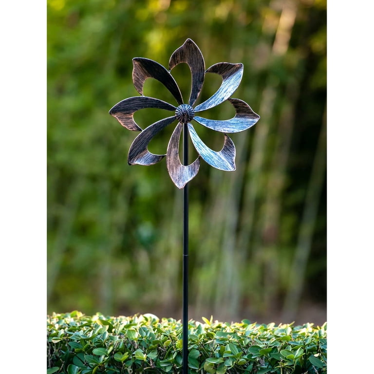 Steady Doggie Yard Spinning Lawn Kinetic Wind Spinner Dahlia 61 in