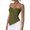 Army Green, variant on Women's Sleeveless Wrap Neck Drawstring Top with Asymmetric Hem Casual Solid Color Blouse Soft Polyester Spandex