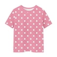 thumbnail image 5 of Zpanxa T Shirts for Girls Solid Color Round Neck Loose Fit Print Pattern Top Polyester Spandex 4 Years, 5 of 5
