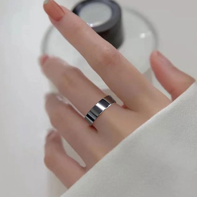 Ring Men Stainless Steels Jewelry Japanese Style Polished Lover Band Luxurious Delicacy Shiny Design Present Charm Smooth and Polished Inner Diameter 17mm