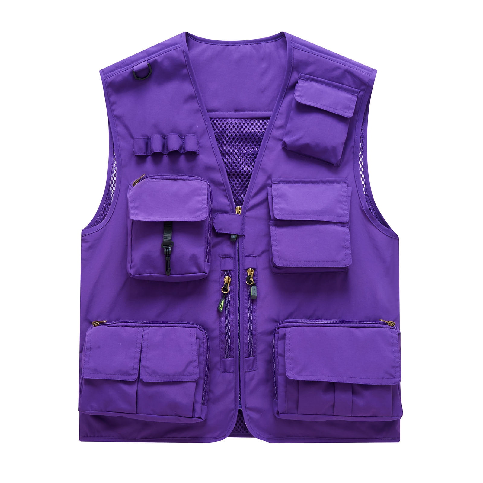 ZGRBOU Women's Casual Lightweight Outdoor Work Vests Multi Pockets Zip up Cargo Tops Safari Travel Photo Cargo Jacket