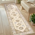 thumbnail image 6 of MeyJey 2'x8' Oriental Vintage Runner Rug for Hallways, Non-Slip Machine Washable Area Rug for Bedroom/Living/Dining/Laundry Room Carpet, Beige/Brown, 6 of 16
