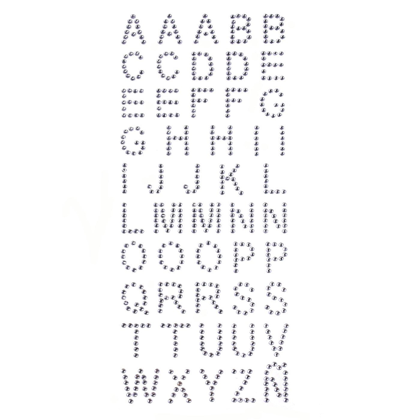 Basic Alphabet Letters Iron-on Clear Rhinestone Bling Transfer by JCS  Rhinestones