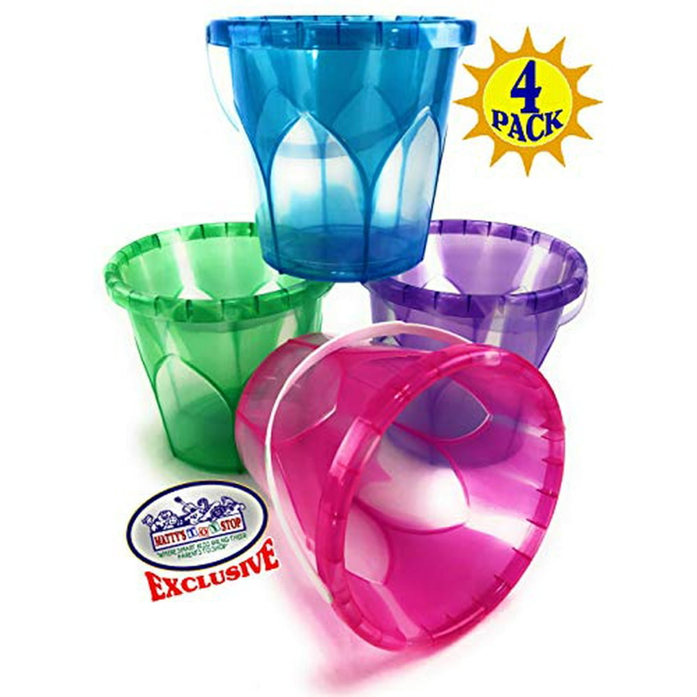 Matty's Toy Stop Beach Gear 6.5" Opaque Plastic Sand Buckets (Pails