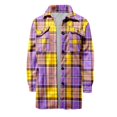 thumbnail image 6 of Baberdicy Women's Coat Women's Plaid Shirts Long Sleeve Flannel Lapel Button Down Pocketed Shacket Jacket Coats Womens Winter Coats Purple, 6 of 6