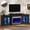 A#Black(Color-Changing Flame), variant on Holliwill Modular 104" Fireplace TV Stand with 30" Electric Fireplace & LED Lights & Charging Station, with Color-Changing Flame, Modern Farmhouse Entertainment Center for Living Room, Black