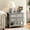Gray, 26.7"W, variant on Holliwill 26.7" Wide Nightstand with Charging Station, Farmhouse Nightstands with 2 Drawers and Open Storage, End Table Bedside Table for Bedroom Living Room, Gray