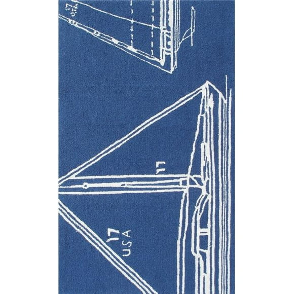 The Rug Market 25515D 5 x 8 Pieds Zone de Navigation Tapis - Bleu