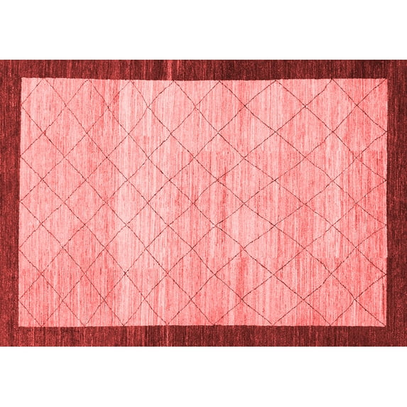 Ahgly Company Machine Washable Indoor Rectangle Abstract Red Modern Area Rugs, 3' x 5'