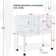 thumbnail image 5 of Yaheetech Stackable Divided Breeder Cage with Rolling Stand, White, 5 of 9