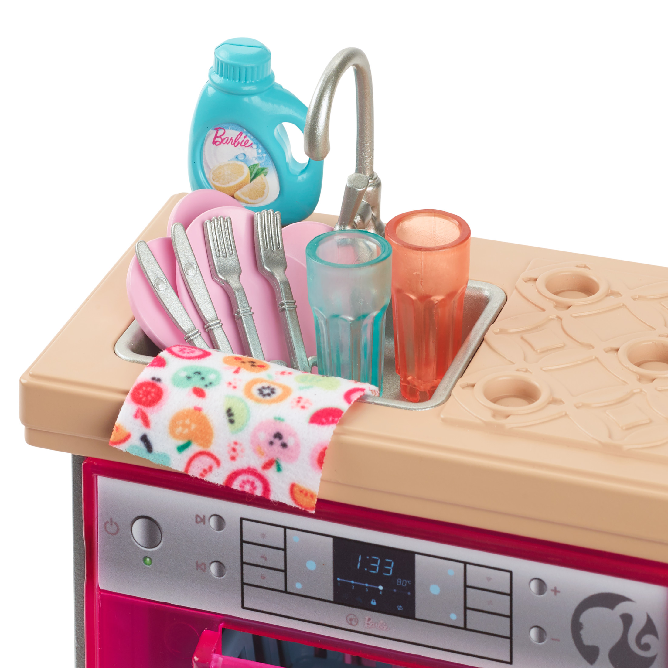 Barbie World Dishwasher Set with Kitchen Accessories photo 2
