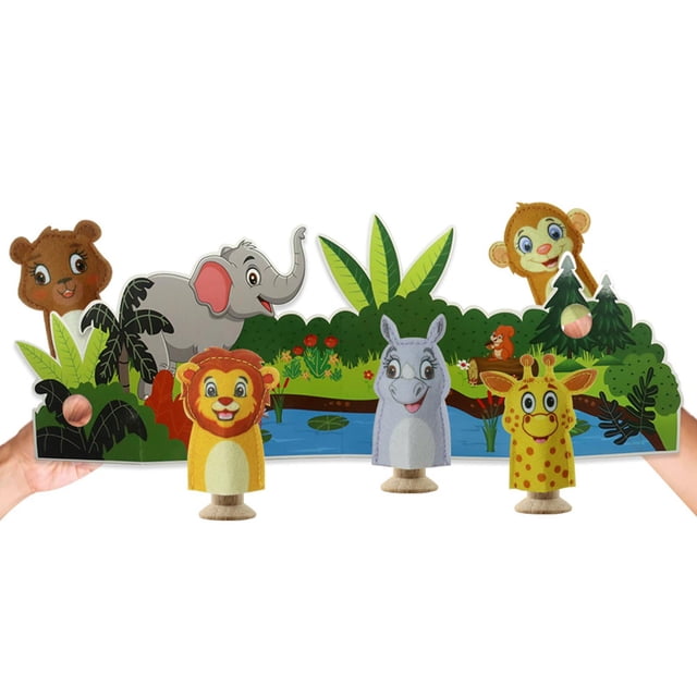 5 marionetas de de animales de dibujos animados con accesorios de perfke Marioneta de dedo