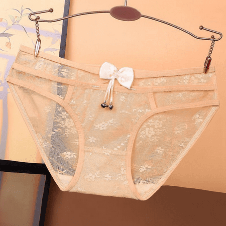 Fulorrnie Underwear for Women Juniors Plus Size Briefs Comfort Seamless Panty Sexy Chic Cute Breathable Panties Beige L