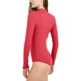 thumbnail image 2 of Self Esteem Womens Juniors Ribbed Long Sleeves Bodysuit Pink S, 2 of 2