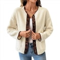 thumbnail image 3 of Chaqueta para Mujer, Informal, de Larga, con Botones, de , Abrigada y con Bolsillos, para Invierno Albaricoque XL, 3 of 10