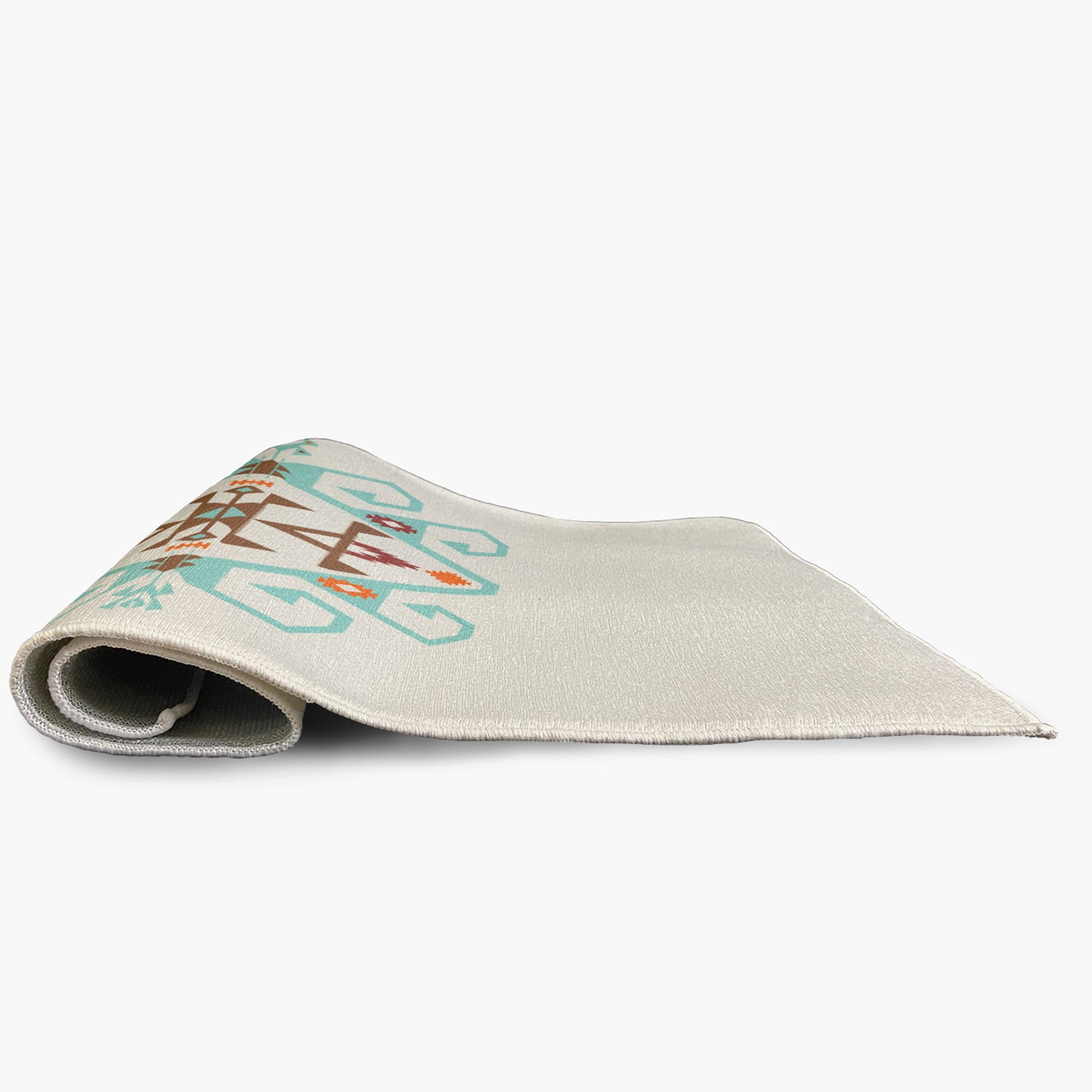 Simply Daisy 5' Round Light Blue Southwest Medallion Spring Chenille Indoor/Outdoor Rug