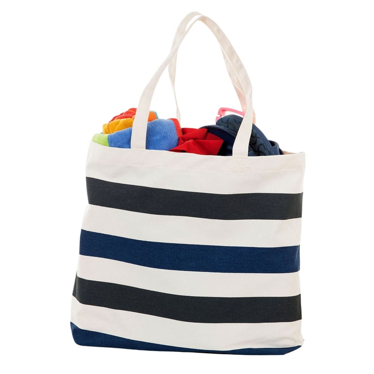 Blue Stripes Canvas Shopping Tote Bag - Walmart.com